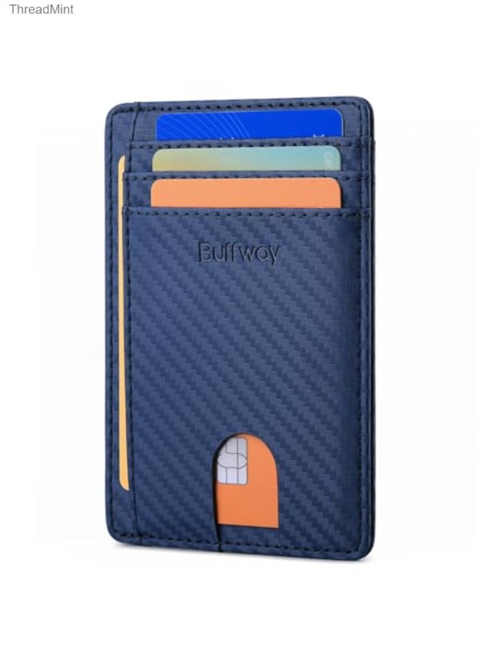 Slim Minimalist Faux Leather RFID Blocking Wallet Front Pocket 8 Slot